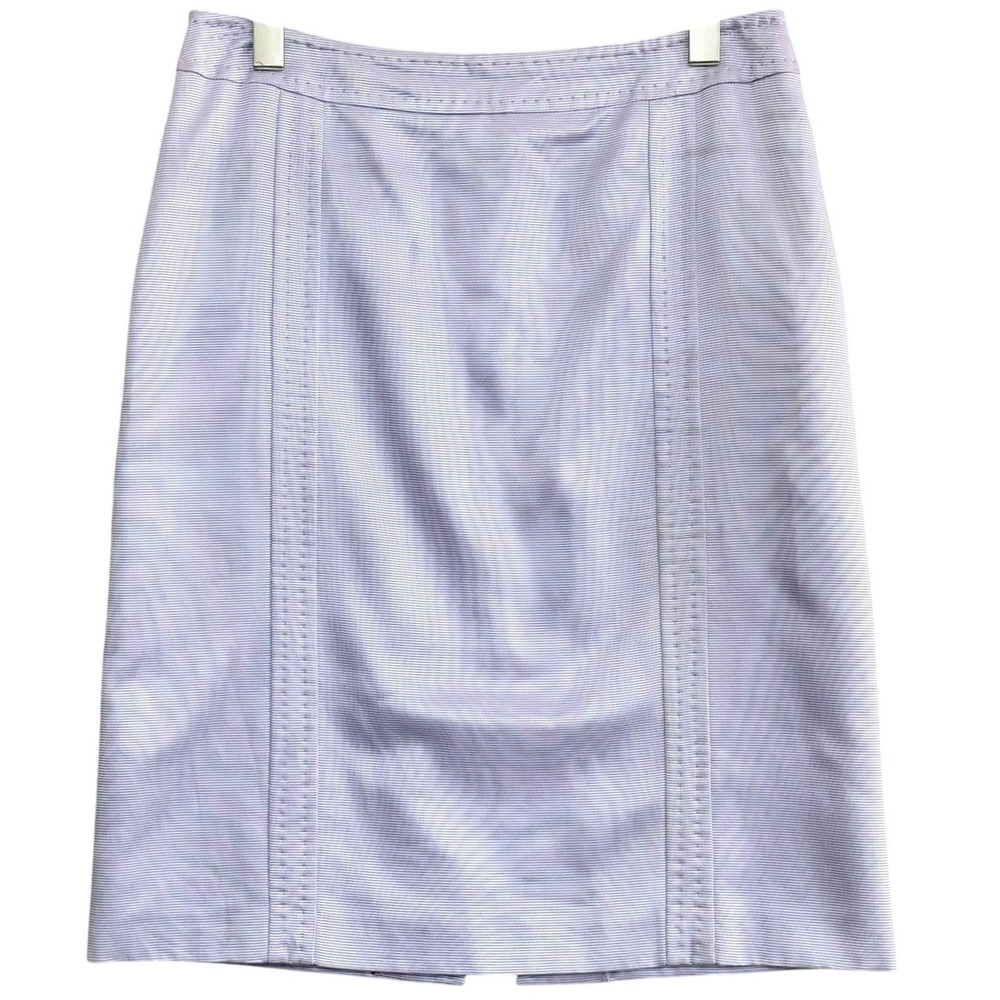 Max Mara Lavender Textured Cotton Blend Pencil Skirt Made in Italy Size 10